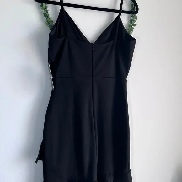 NWT Lulus Sealed With A Kiss Body Con Black Ruffle Dress Size: Medium - Picture 13 of 16